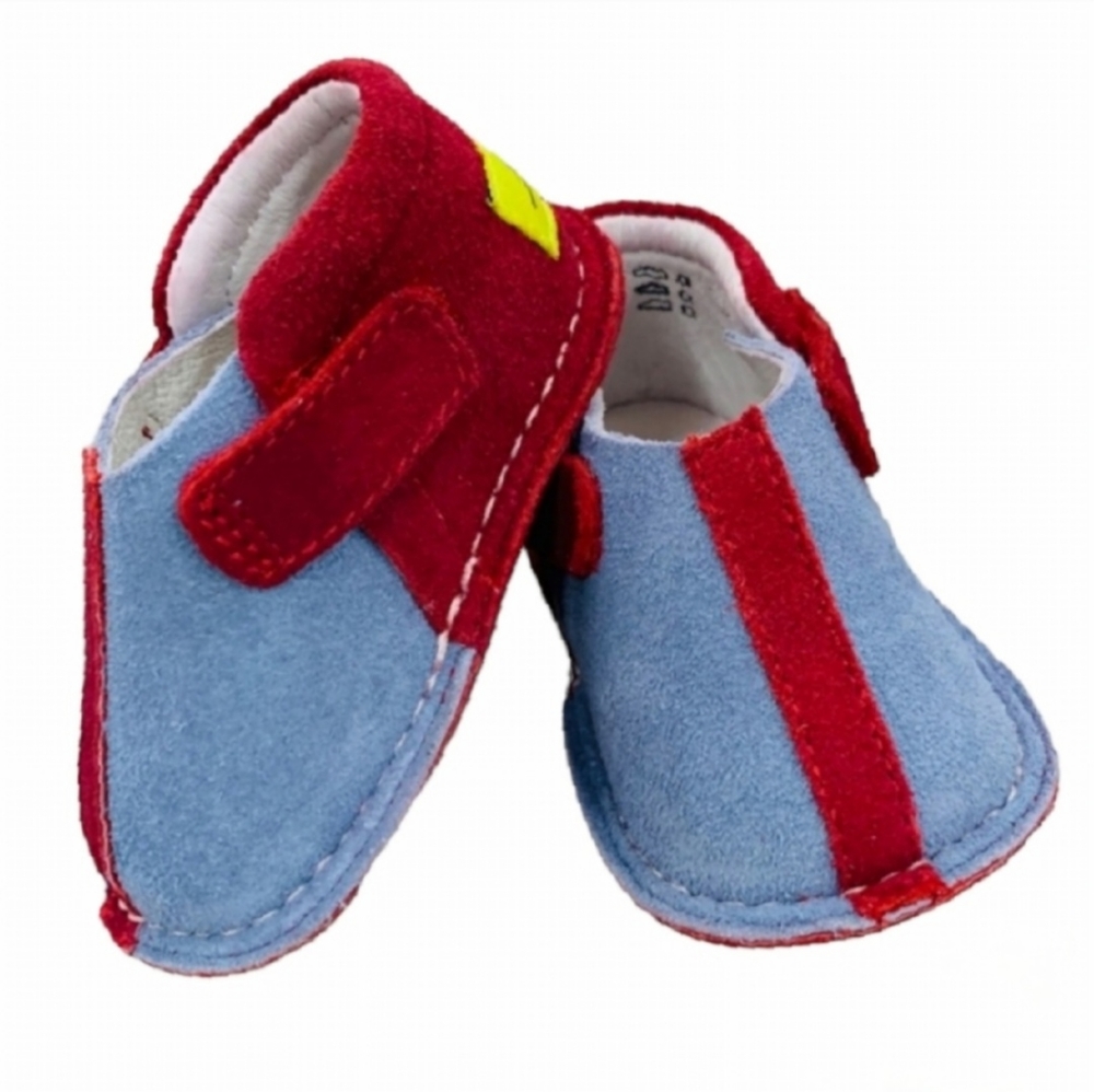 NWT Pipit Sky & Red Stripe Suede Bootie baby shoes NIB New in Box
